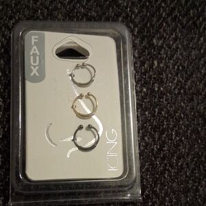 Icing Mixed Metal Faux Hoop Earrings